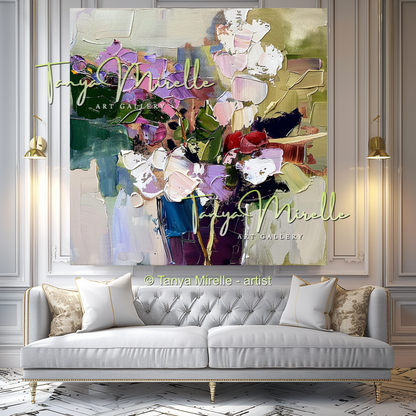 Original Flower Bouquet Oil Painting on Canvas #311