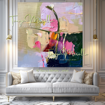 Modern Floral Abstract Wall Art for Living Room #308
