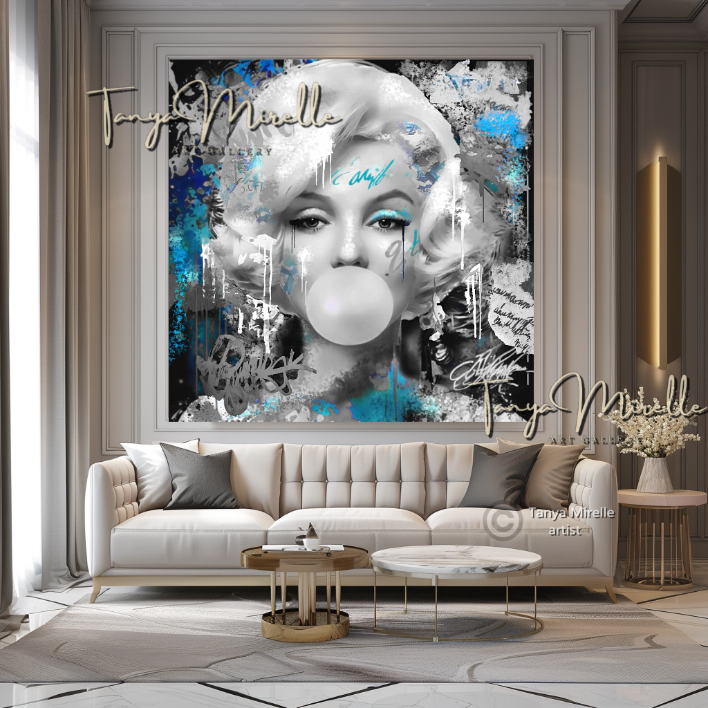 Marilyn Monroe Bubble Gum Art, Pop Art Print on Canvas D canvas print canvas wall art celebriti art giclée prints graffiti art print graffiti canvas graffiti canvas art iconic art portrait large canvas print large wall art Large Wall Art Decor merilyn monroe art print Merilyn Monroe painting modern abstract art modern art print pop art print print on canvas ready to hang canvas street art on canvas stretched canvas art wall art prints