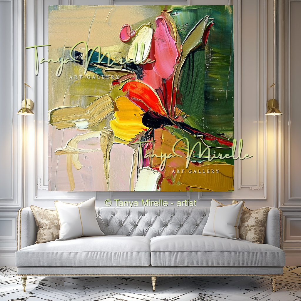 Large Textured Abstract Canvas Art for Living Room #335