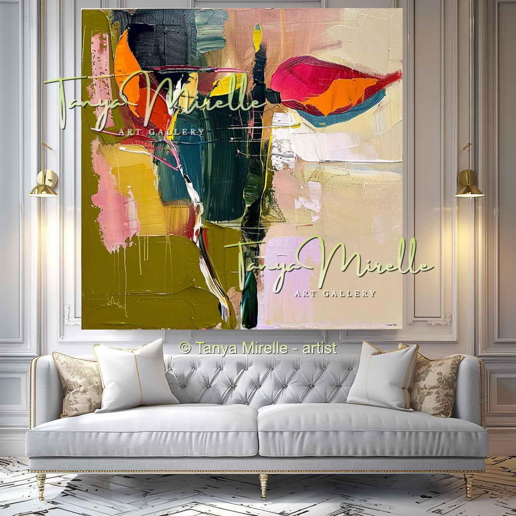 Large Textured Abstract Canvas Art for Living Room #335