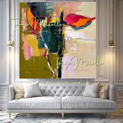 Large Textured Abstract Canvas Art for Living Room #335