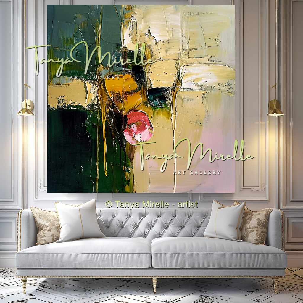 Large Modern Impasto Flower Wall Art #337