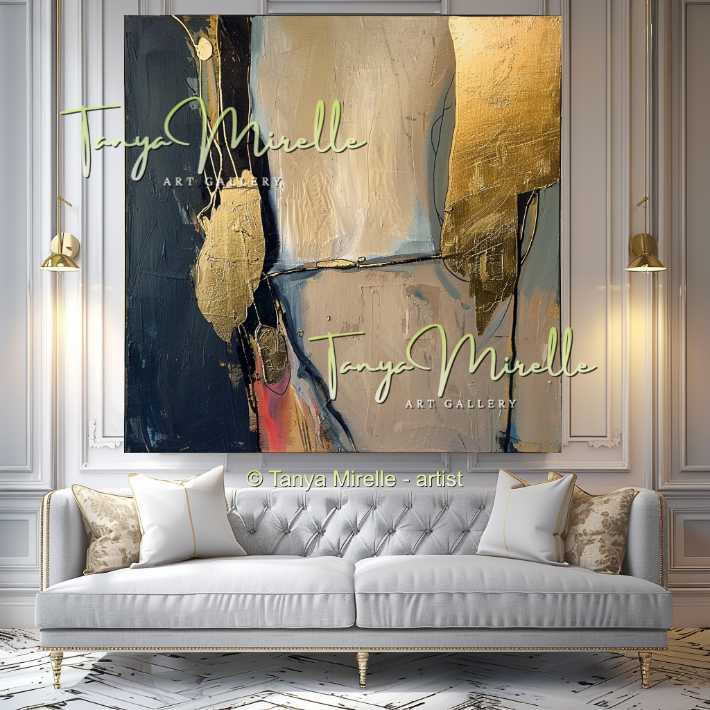 Luxury Gold Modern Abstract Wall Art for Interiors #338