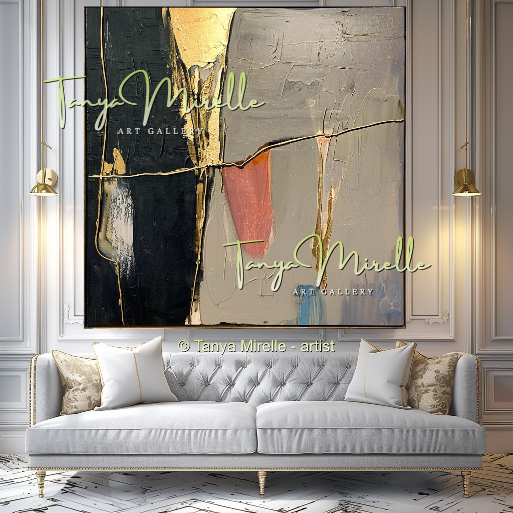 Luxury Gold Modern Abstract Wall Art for Interiors #338