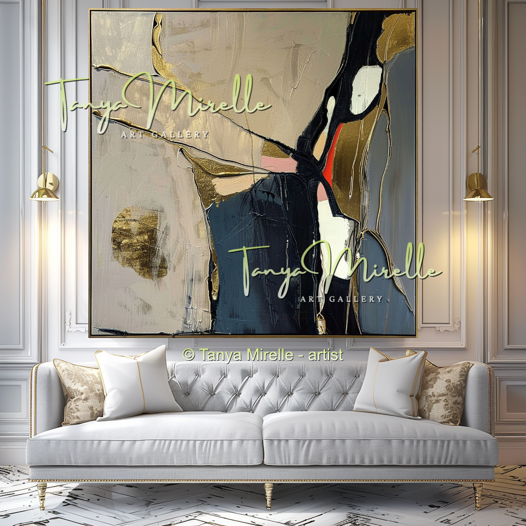 Luxury Gold Modern Abstract Wall Art for Interiors #338