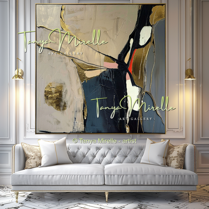 Luxury Gold Modern Abstract Wall Art for Interiors #338