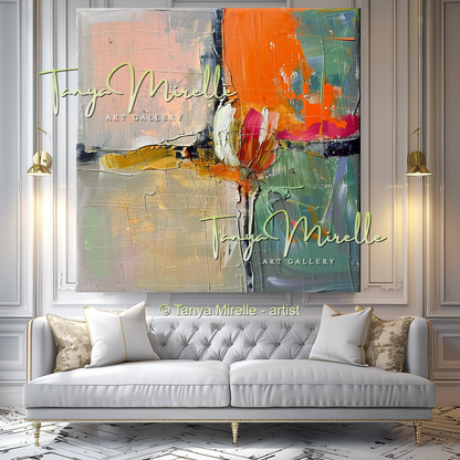 Abstract Modern Canvas with Thick Impasto Strokes #346