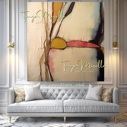 Beige Minimalist Modern Abstract Impasto Painting #146