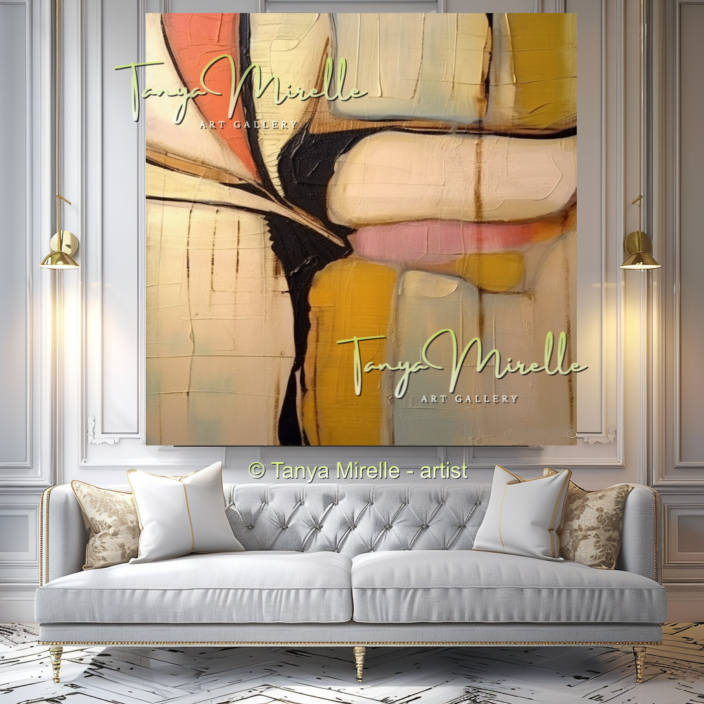 Beige Minimalist Modern Abstract Impasto Painting #146
