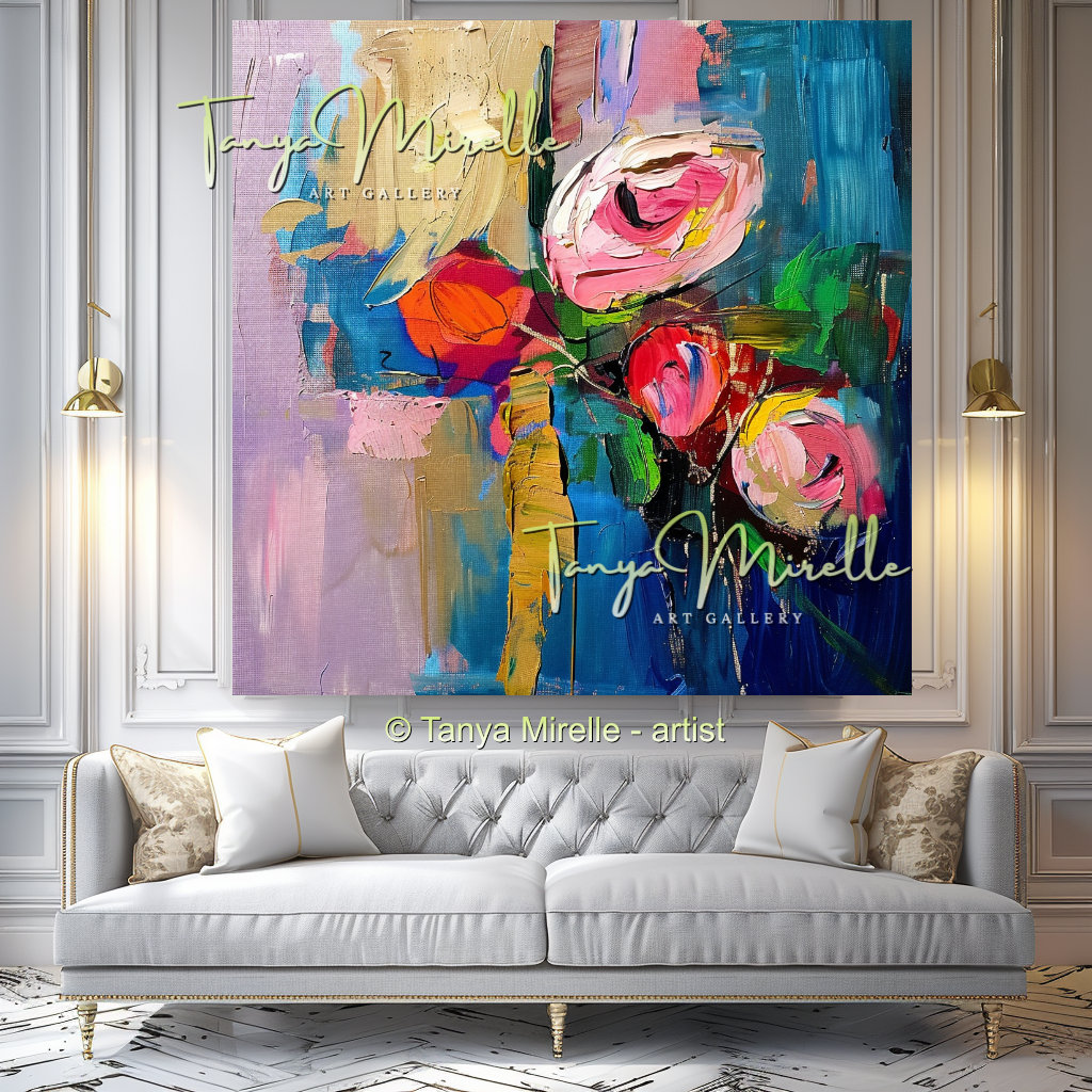 Vivid Floral Modern Abstract Impasto Painting #151