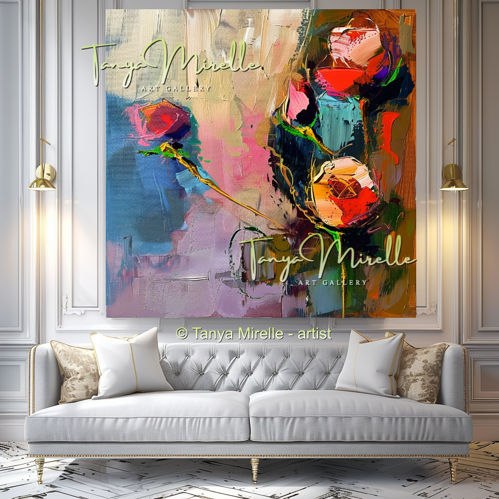 Vivid Floral Modern Abstract Impasto Painting #151