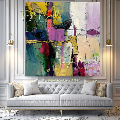 Multicolored Modern Abstract Impasto Painting #143