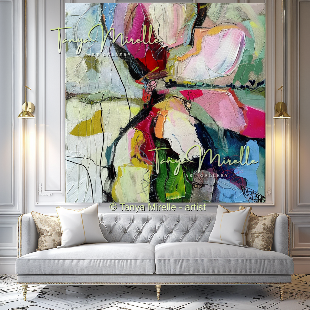 Multicolored Modern Abstract Impasto Painting #143