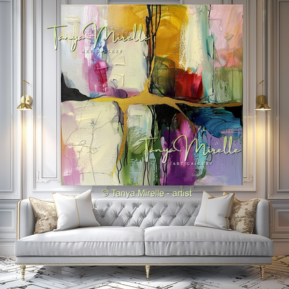 Multicolored Modern Abstract Impasto Painting #143