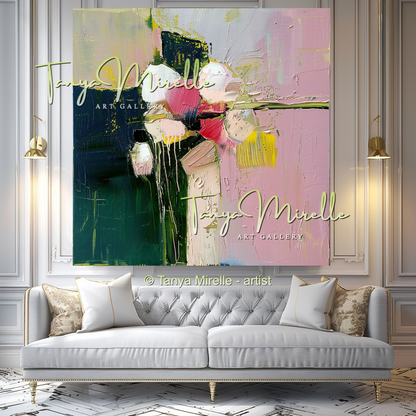 Colorful Textured Impasto Flower Art #332