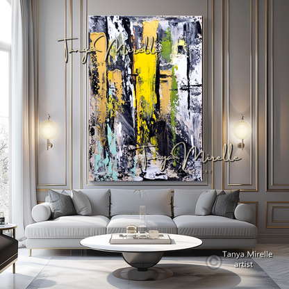 Colorful Abstract Painting on Canvas - Modern Textured Wall Art #118