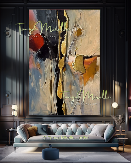Luxury Abstract Oil Painting for Living Room Decor #274