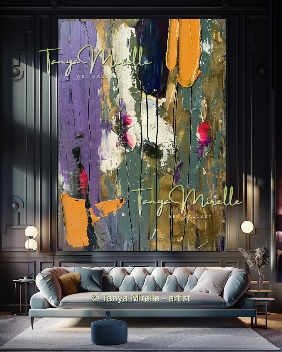 Green Gold Impasto Abstract Art - Modern Wall Art #191