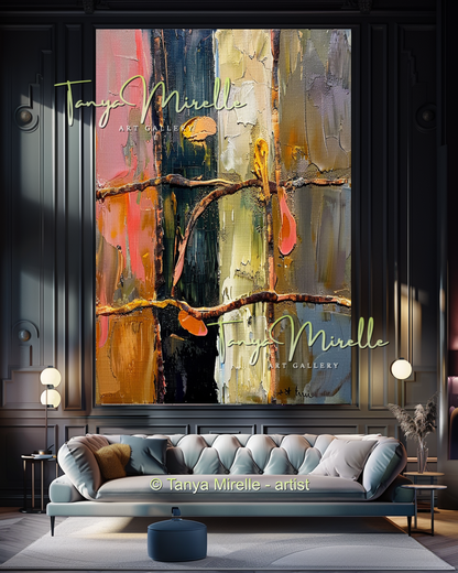 Bold Contemporary Abstract Oil Painting, Large Canvas #278
