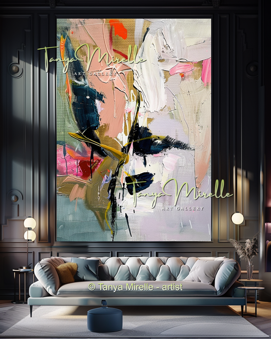 Luxury Floral Abstract Oil Painting - Modern Wall Art #195
