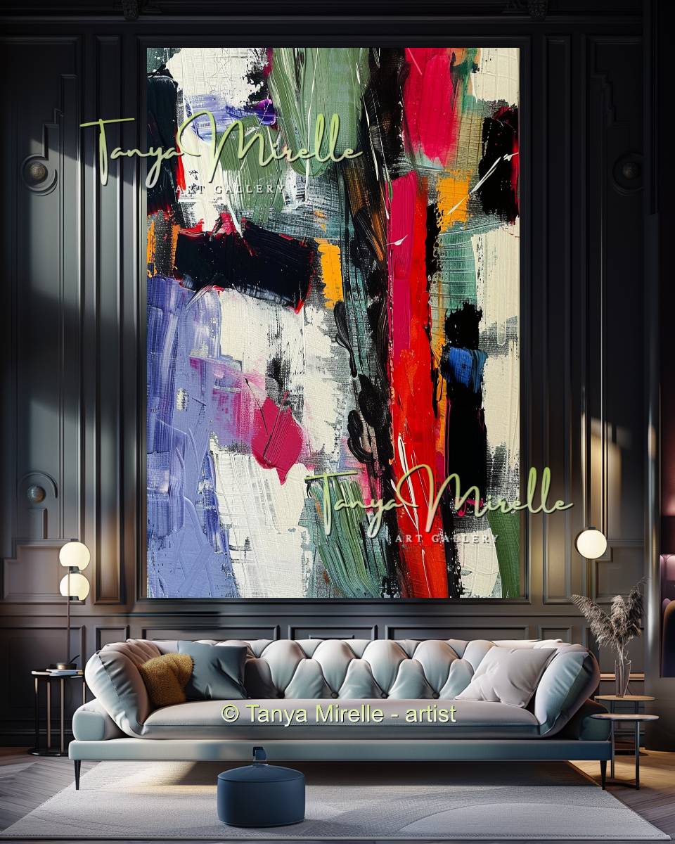 Unique Abstract Oil on Canvas, Handmade Textured Art #280