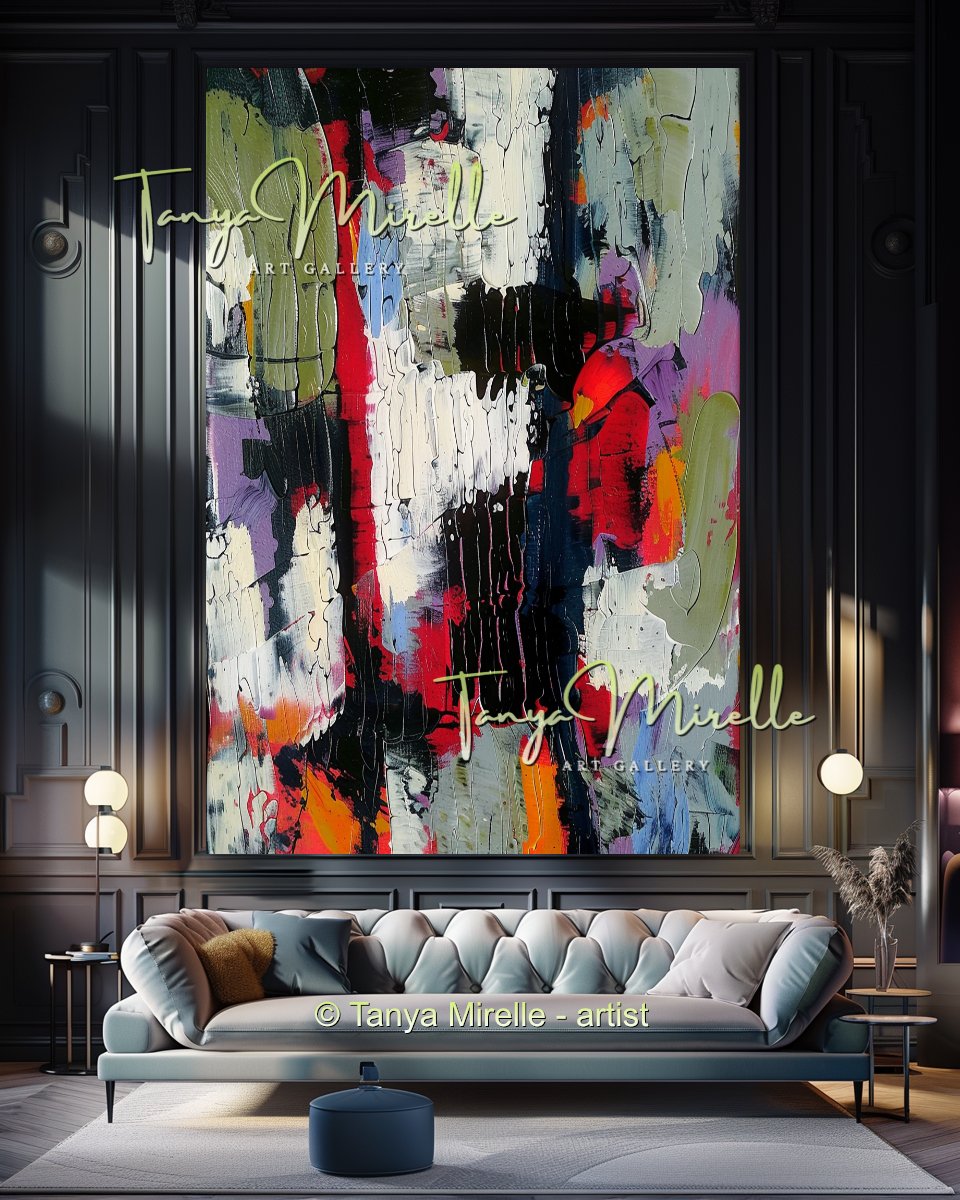Unique Abstract Oil on Canvas, Handmade Textured Art #280