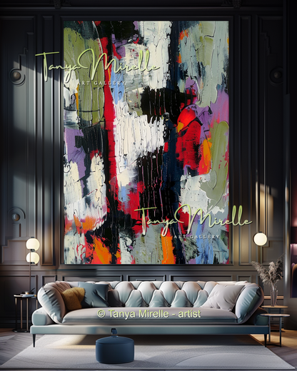 Unique Abstract Oil on Canvas, Handmade Textured Art #280