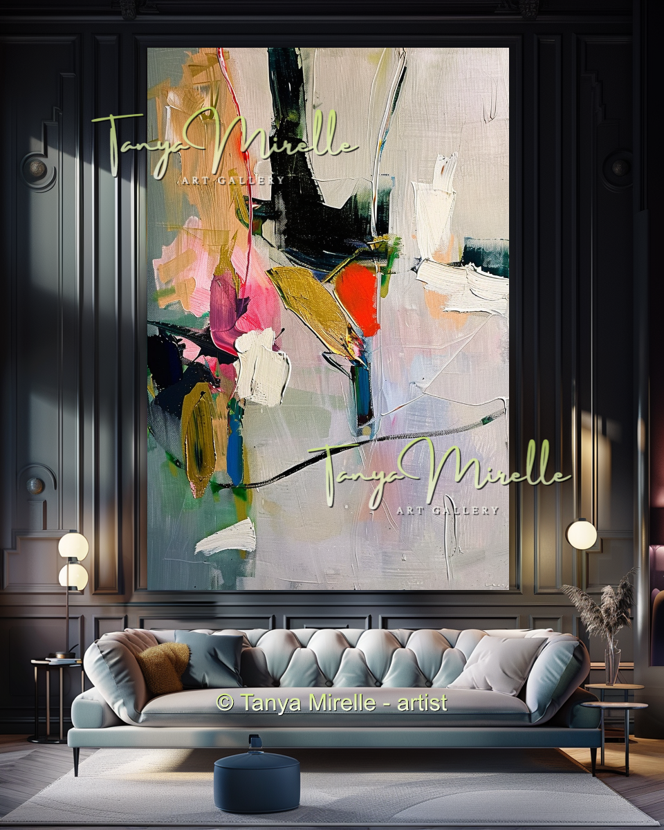 Luxury Floral Abstract Oil Painting - Modern Wall Art #195