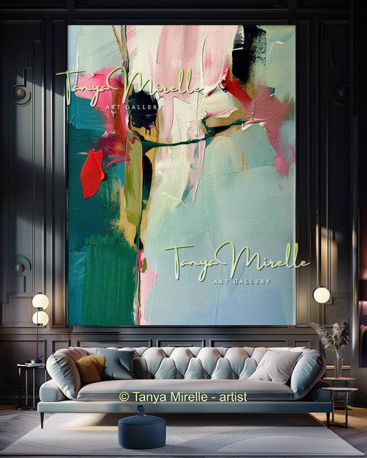 Abstract Orchid Painting - Modern Floral Wall Art #174