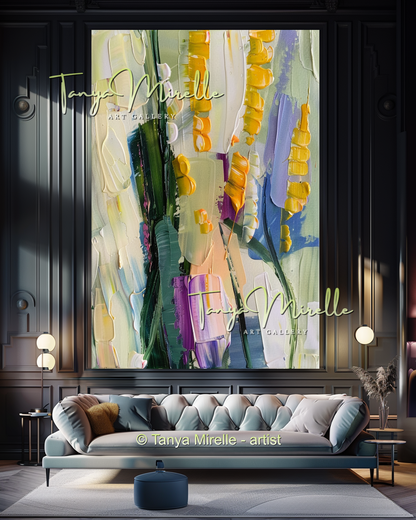 Popcorn Abstract Oil Painting on Canvas #282