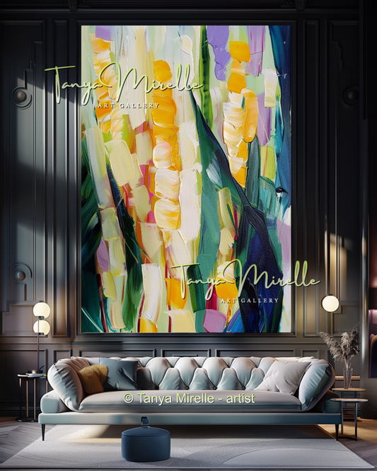 Popcorn Abstract Oil Painting on Canvas #282