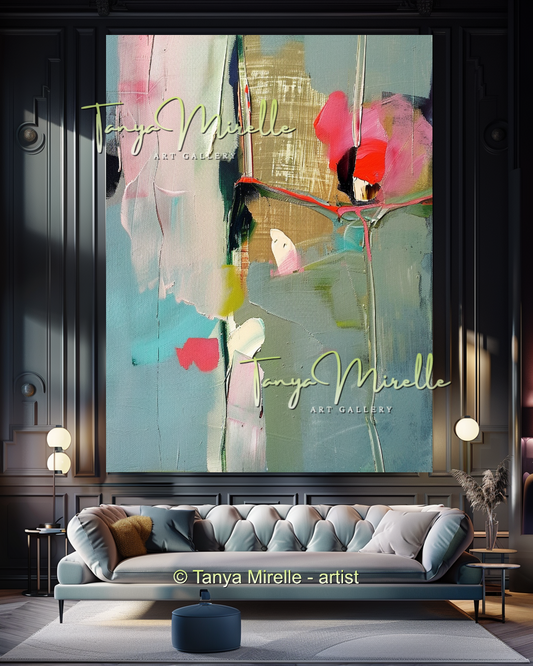 Abstract Orchid Painting - Modern Floral Wall Art #176