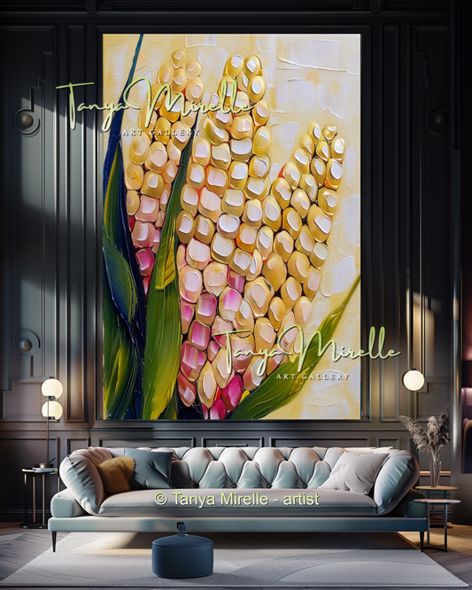 Abstract Popcorn Oil Painting on Canvas #283
