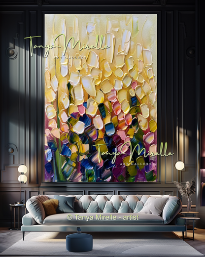 Abstract Popcorn Oil Painting on Canvas #283