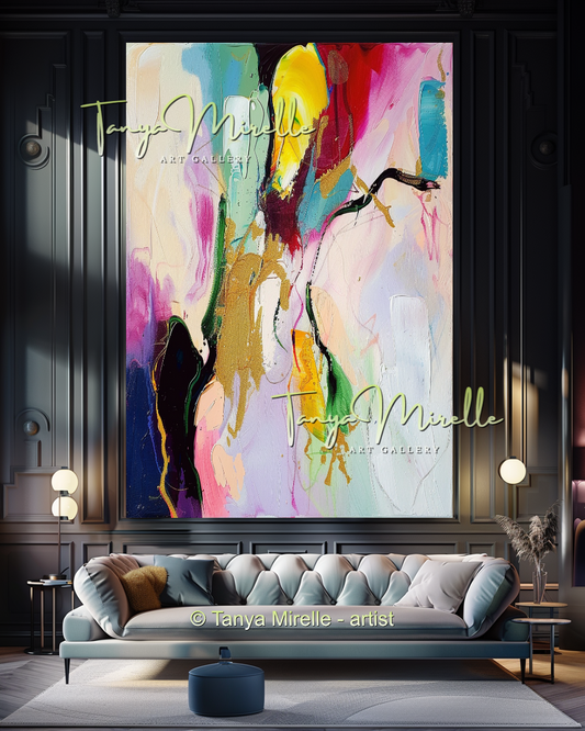 Colorful Abstract Wall Decor - Large Modern Wall Art #199
