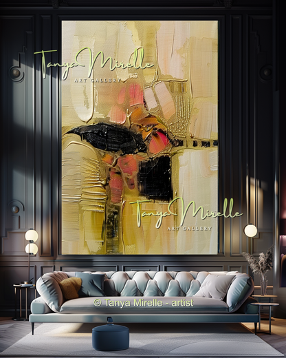 Statement Wall Art, Abstract Oil Painting on Canvas #281