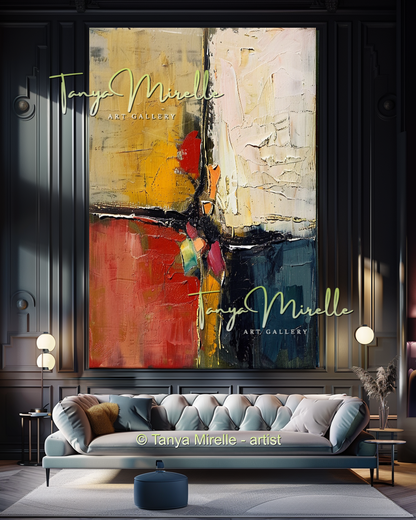 Hand-Painted Abstract Impasto Artwork on Canvas #273