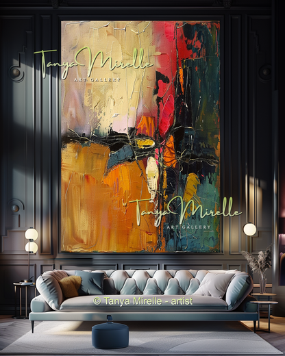 Hand-Painted Abstract Impasto Artwork on Canvas #273