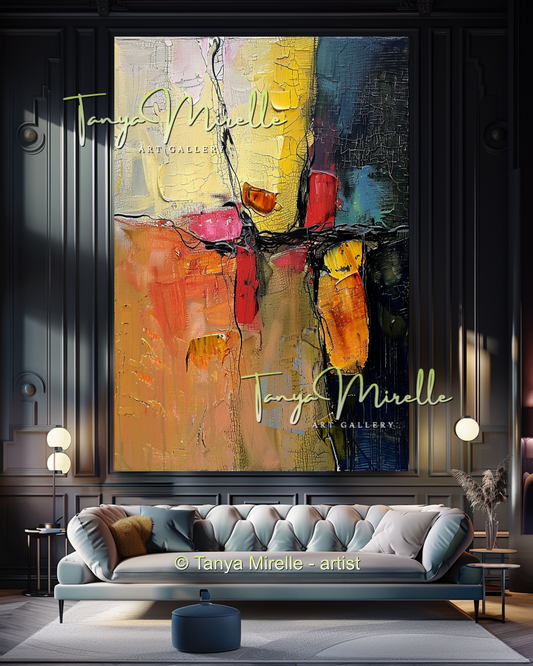 Hand-Painted Abstract Impasto Artwork on Canvas #273