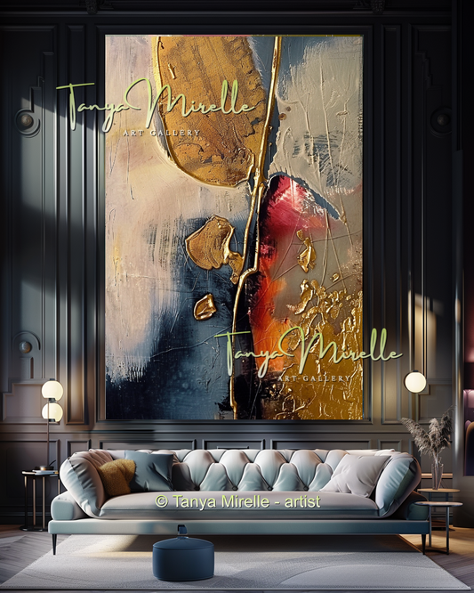 Luxury Abstract Oil Painting for Living Room Decor #274