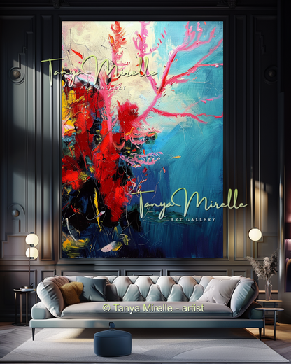 Red Coral - Underwater Abstract Modern Wall Art #166
