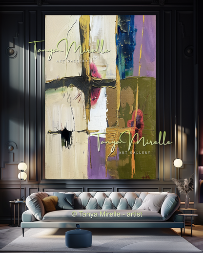 Colorful Floral Abstract Painting - Modern Wall Art #158