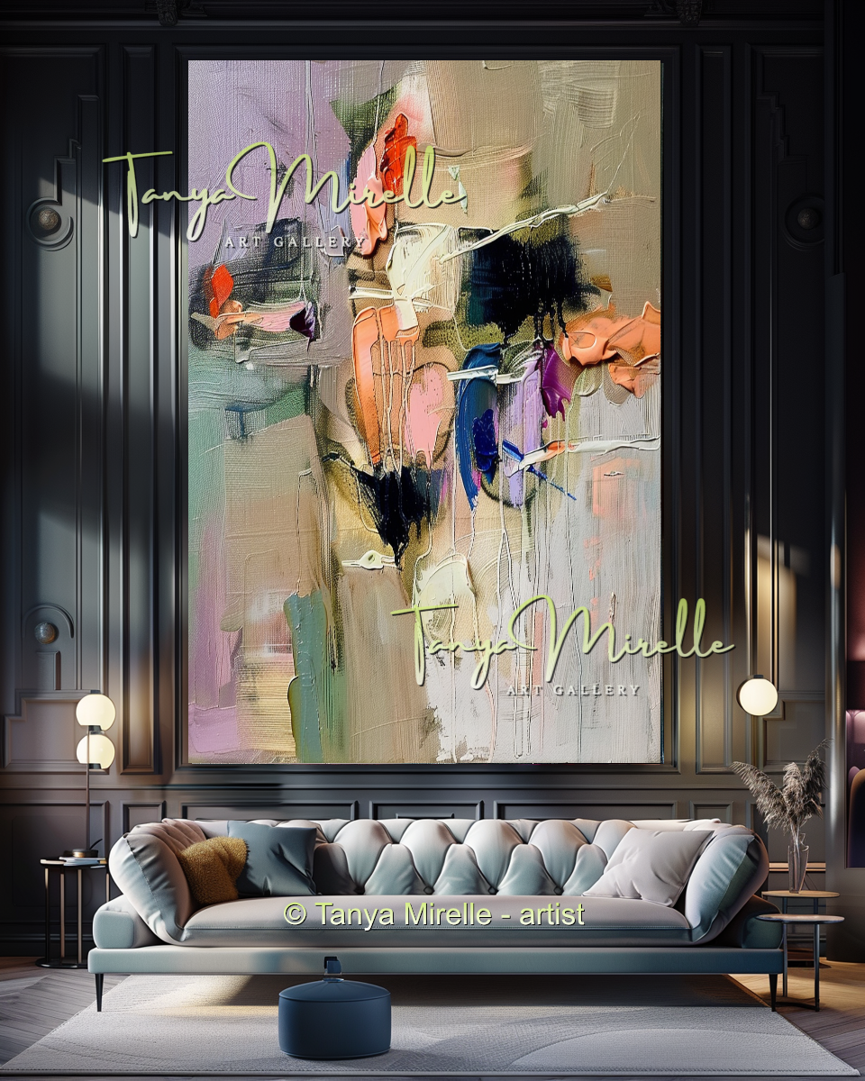 Original Abstract Oil Painting, Impasto Texture on Canvas #289