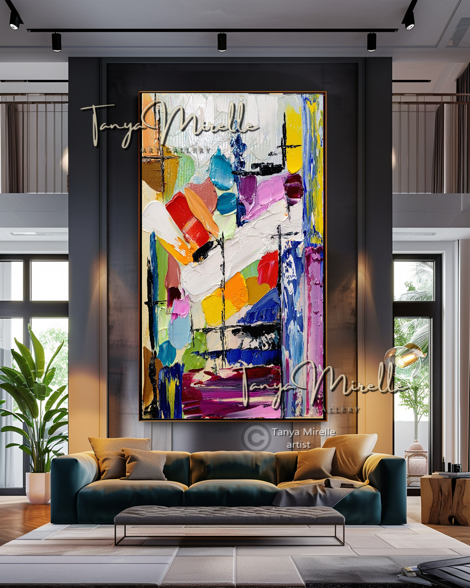 Abstract Painting - Purple Impasto Oil Painting on Canvas, No Frame abstract art abstract expressionism artistic gift colorful painting contemporary painting creative painting dreamy art fine art gallery art handmade painting high-relief art home decor home office decor impasto oil painting kaleidoscope art large wall art living room art modern wall art multicolor abstract original artwork textured canvas thick paint strokes unique decor vibrant colors