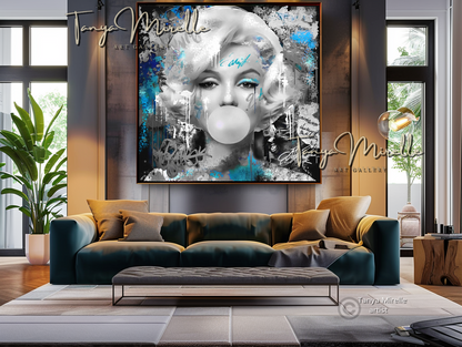 Marilyn Monroe Bubble Gum Art, Pop Art Print on Canvas canvas print canvas wall art celebriti art giclée prints graffiti art print graffiti canvas graffiti canvas art iconic art portrait large canvas print large wall art Large Wall Art Decor merilyn monroe art print Merilyn Monroe painting modern abstract art modern art print pop art print print on canvas ready to hang canvas street art on canvas stretched canvas art wall art prints