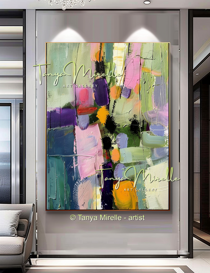 Soft Abstract Aquatic Art, Palette Knife Oil Painting #270
