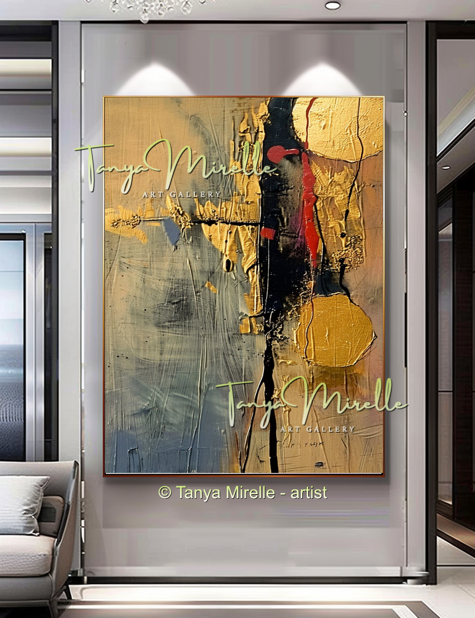 {{ product.title }} canvas artwork by Tanya Mirelle – modern wall decor – original artwork for home, living room, office, or gallery