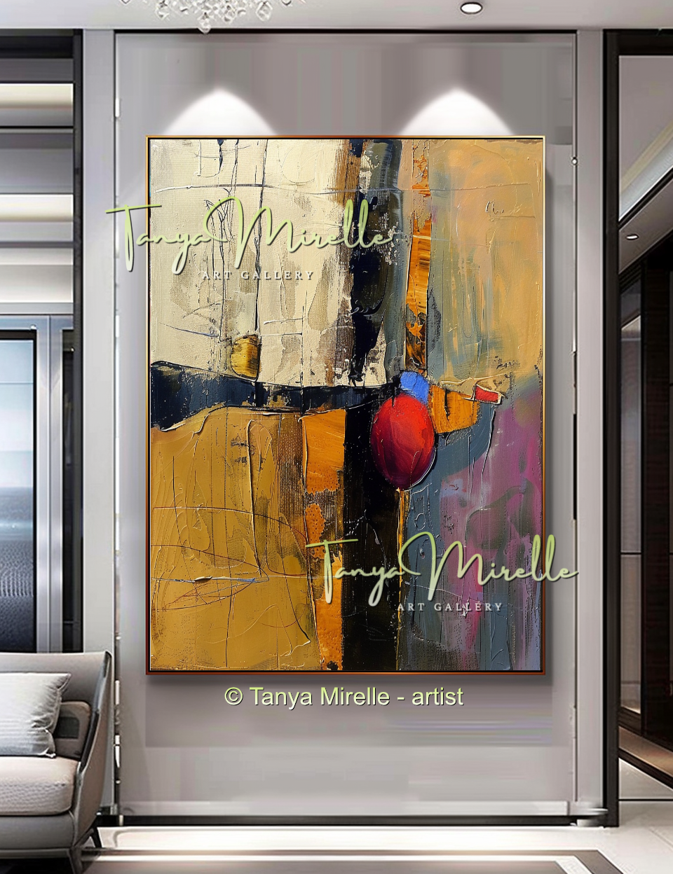 {{ product.title }} canvas artwork by Tanya Mirelle – modern wall decor – original artwork for home, living room, office, or gallery