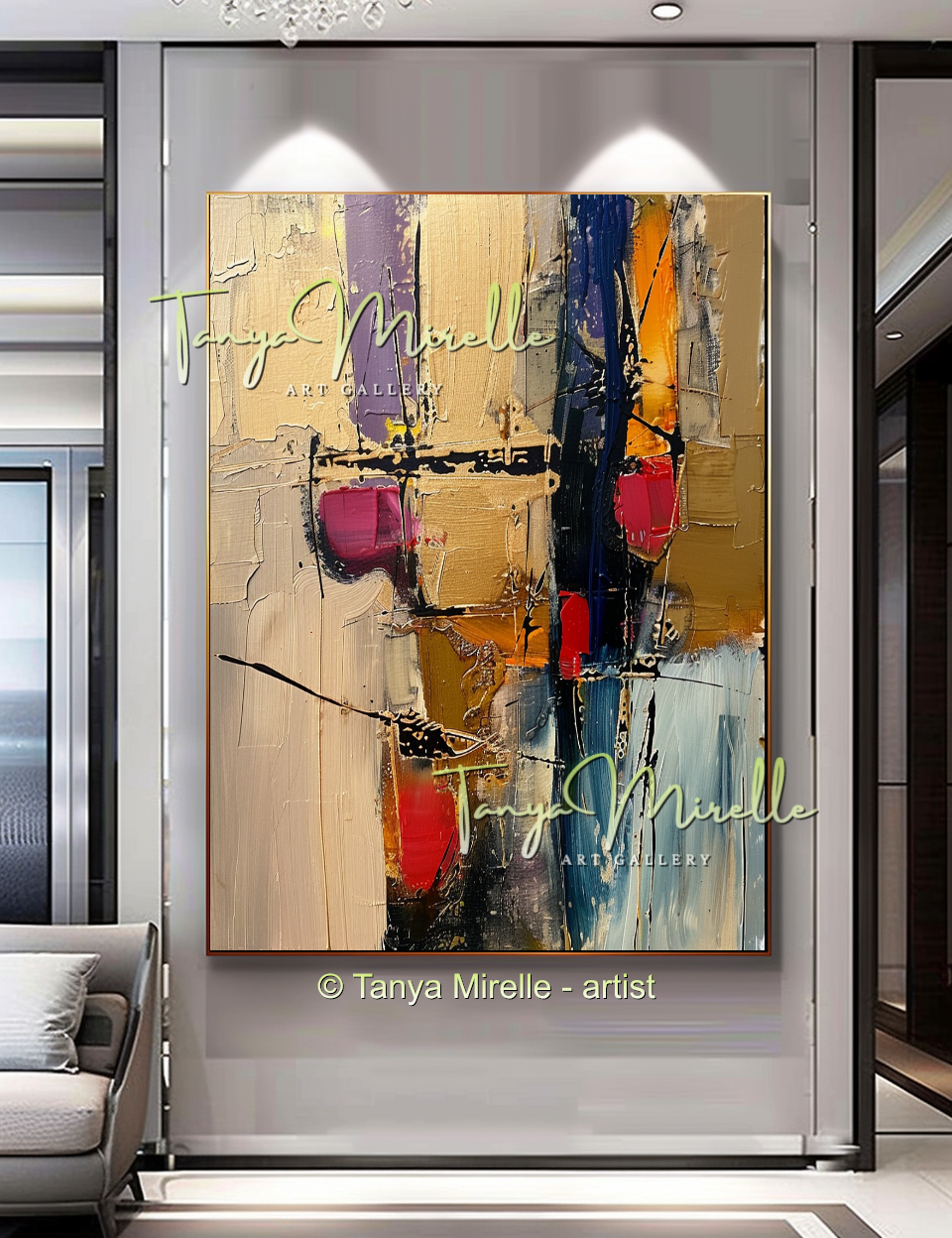 Original Abstract Oil Painting, Impasto Texture on Canvas #243
